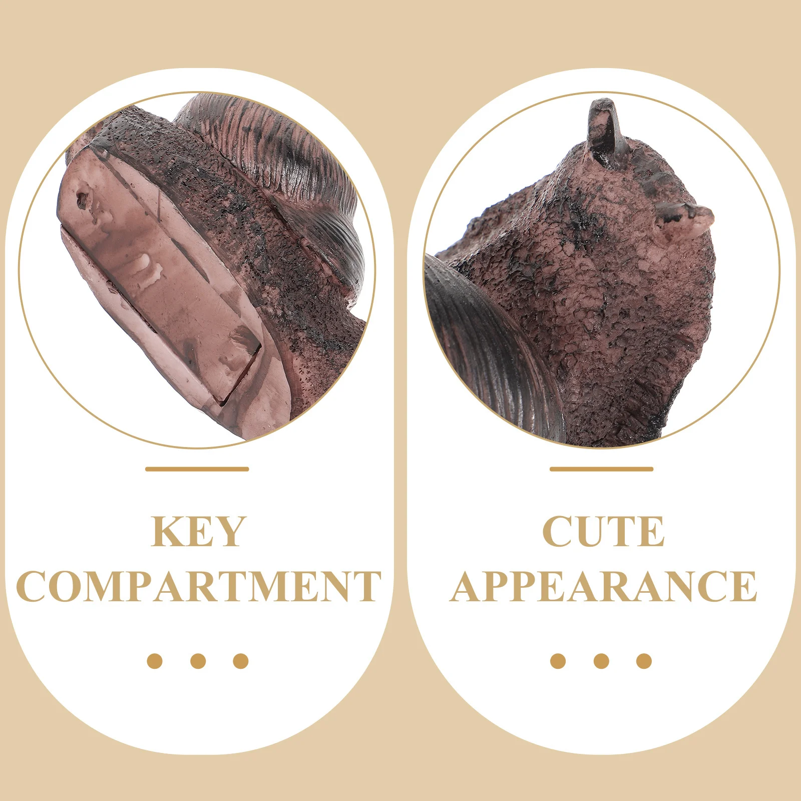 صندوق تخفيف الحجر المقلد في الهواء الطلق مقاوم للماء حاوية تخزين مفاتيح الحديقة حامل راتينج متين آمن #4