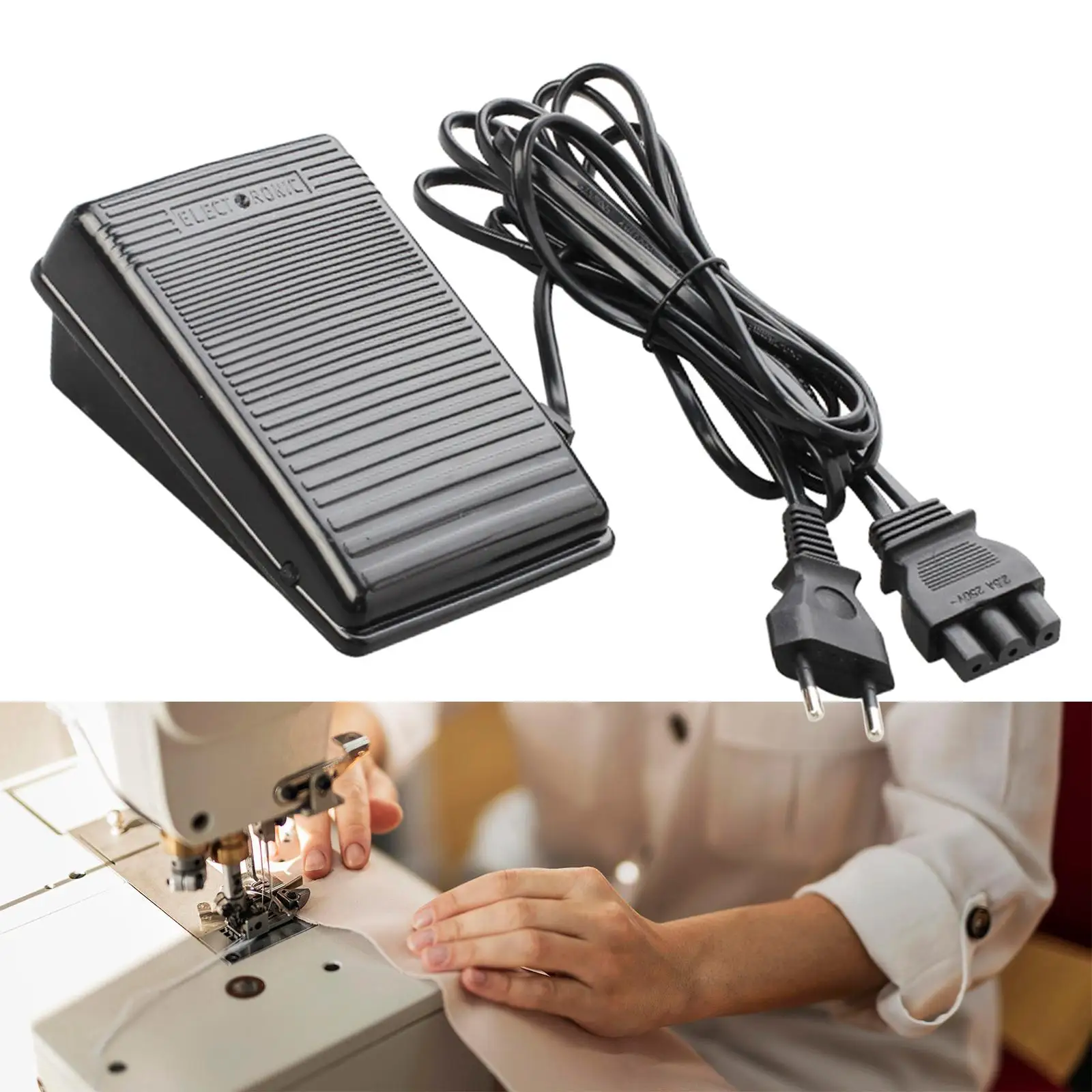 Sewing Machine Foot Pedal Power Cord Household Sewing Machine Accessories for Electric Sew Machine Foot Operated Control Pedal