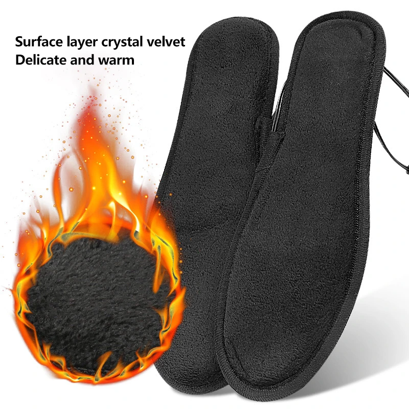 USB Heated Shoe Insoles Electric Heated Shoes Pad Washable Rechargeable Foot Warmer Electric Heated Insoles For Skiing Hiking