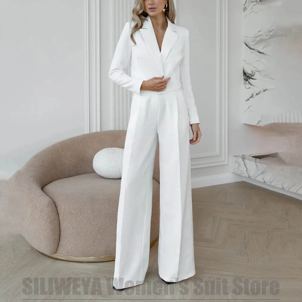 Modischer Damen-Anzug, zweiteilig, ein Knopf-Blazer und Hose, einfarbig, elegantes formelles Büro-Outfit, Party, Abendgarderobe