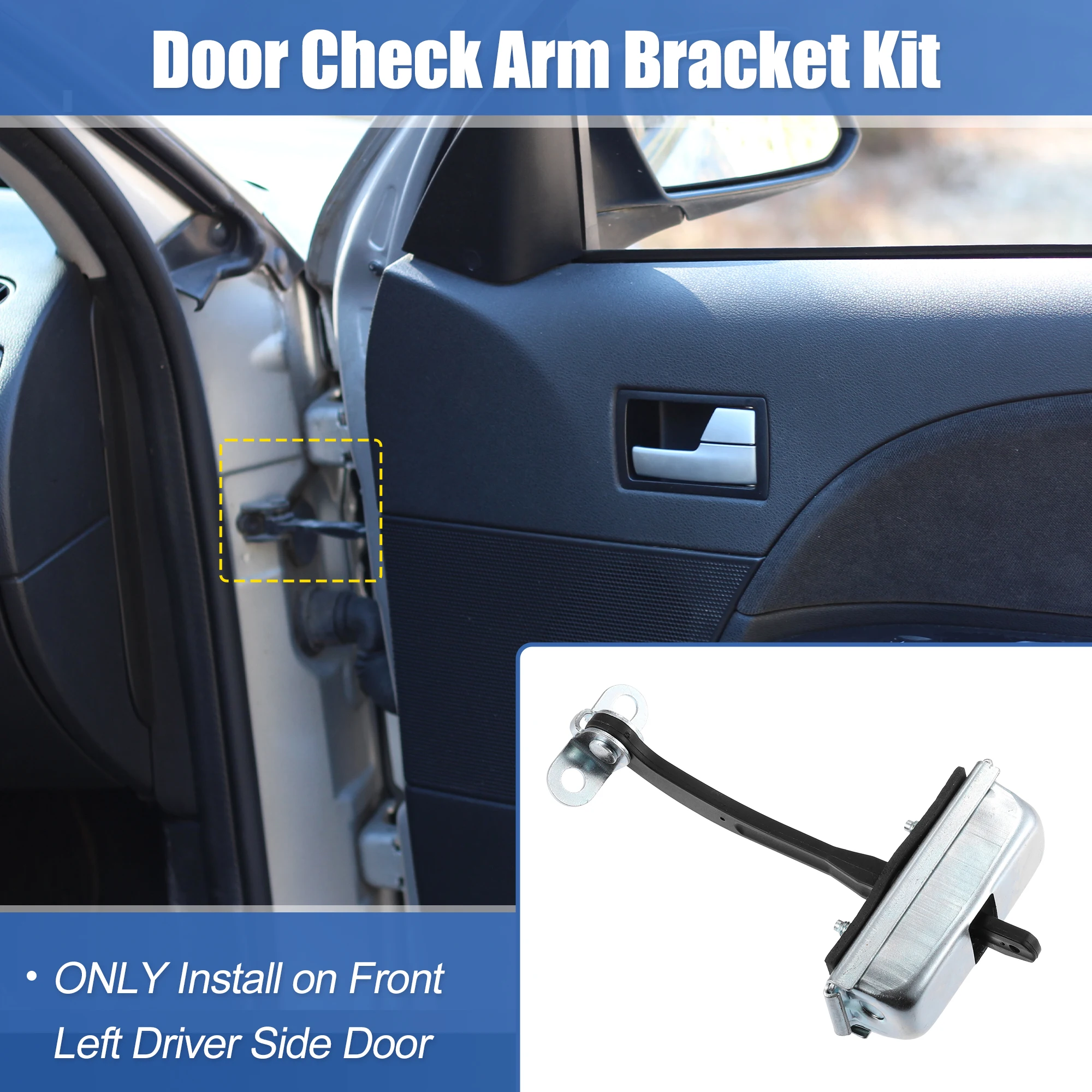 Uxcell Front Door Check Stop Strap Driver Side Door Check Assembly 15196109 924-157 for Buick for Chevrolet for GMC