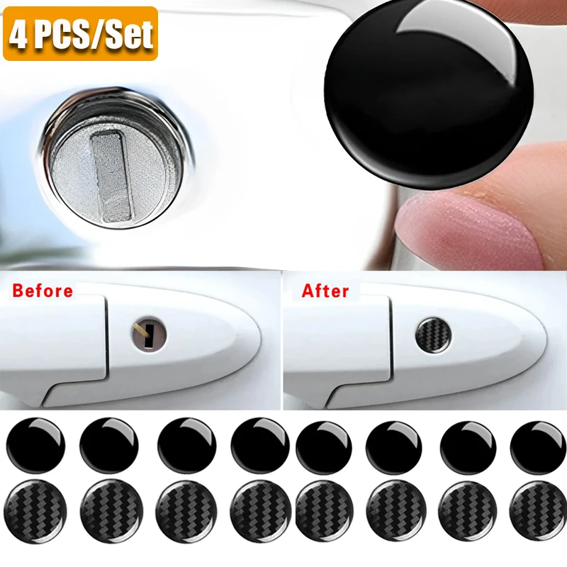 

Car Door Keyhole Sticker Keyhole Sticker Self-adhesive Anti-blocking Lock Protection Decoration 4PCS/SET Car Accessories