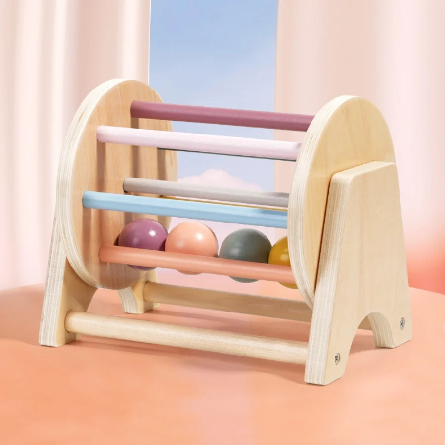 Jouets en bois Montessori pour nourrissons, boule de pièce de monnaie, tambour occupé, aide pédagogique, cadeaux, forme de couleur, Match de Cognition, jouet sensoriel éducatif