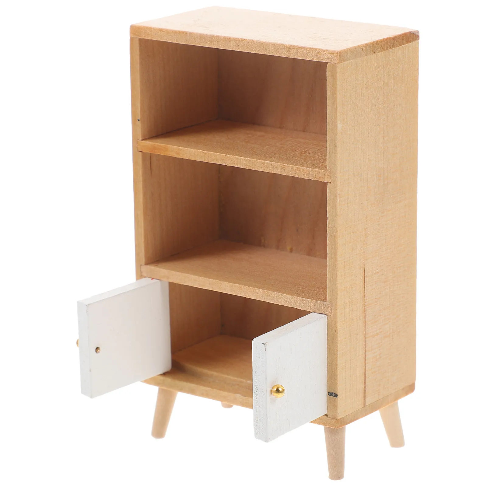 

Miniature Wooden Bookshelf Dollhouse Furniture Small Size Light Weight Space Saving Detailed Craftsmanship Cute Micro Scene