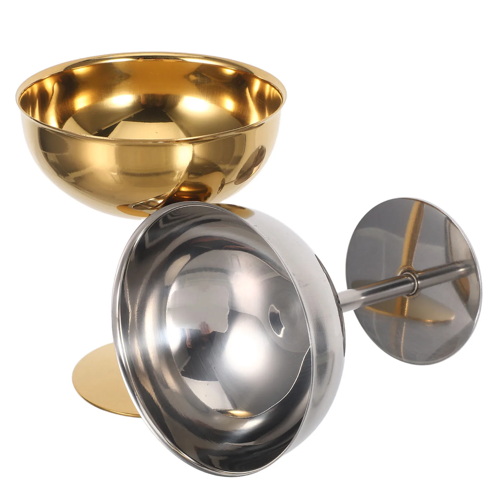 

2Pcs Footed Stainless Steel Ice Cream Cups Dessert Bowls 150ml Sleek Pudding Holder for Home Party Serving Use
