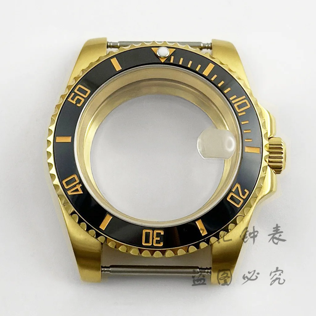 

Gold 40mm Watch Case Parts For NH34 NH35 NH36 NH38 NH70 ETA 2824 Movement 28.5mm Dial Sapphire Glass SUB Diving GMT Watch Case