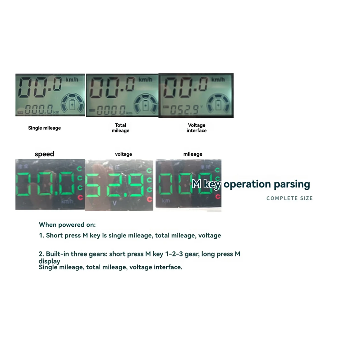 1 زوج دراجة كهربائية خنق قبضة مع شاشة الكريستال السائل 36-60 فولت سرعة التحكم خنق ل E-الدراجة سكوتر مسرع