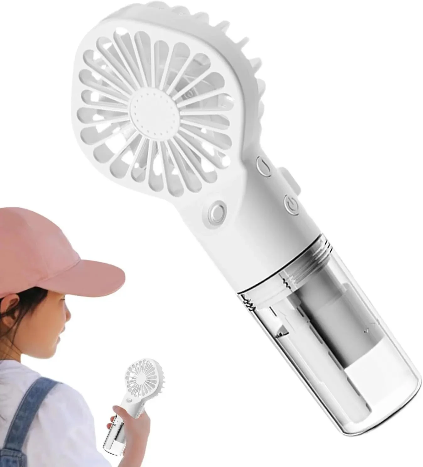 

Mist Fan Portable Handheld 2 in 1 Humidifier Fan Mini USB Rechargeable Handheld Fan with Humidifier Mini Water Spray Hand Fan