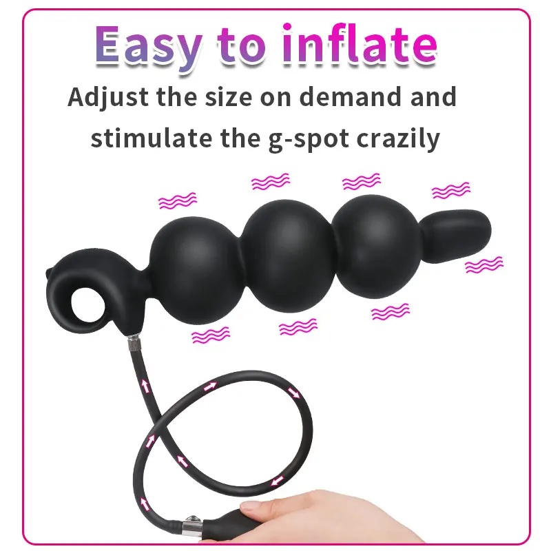 Bdsm Vibrating Inflatable Anal Plug for Couple Masturbator Women Vaginal Expander Men Butt Dilator Big Dildo Pull Beads Sex Toys