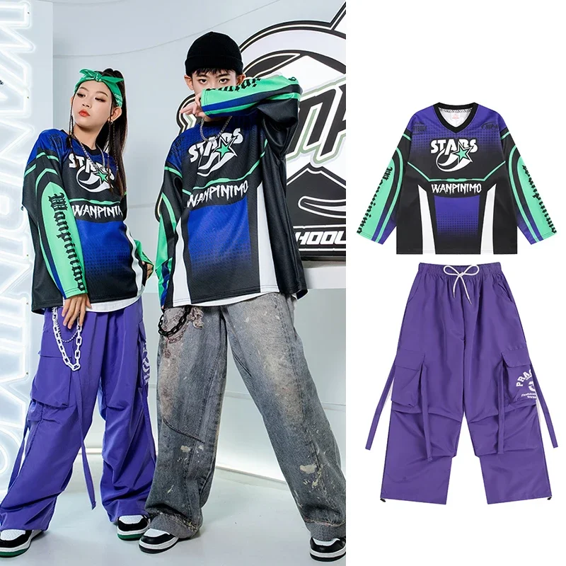 

Детская одежда для уличных танцев, комплект для джазовых танцев, модный костюм для выступлений в стиле хип-хоп для мальчиков, праздничная вечеринка, сценическая одежда XH1662