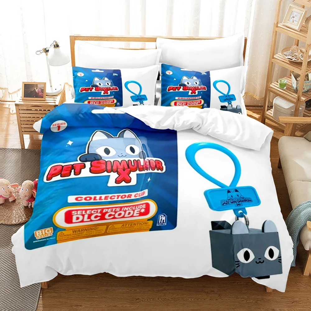 

Games Cute Pet Simulator X 3D printing Bedding Set Single Double King Bed Set Children's Bedroom Duvet cover Set Home Textiles
