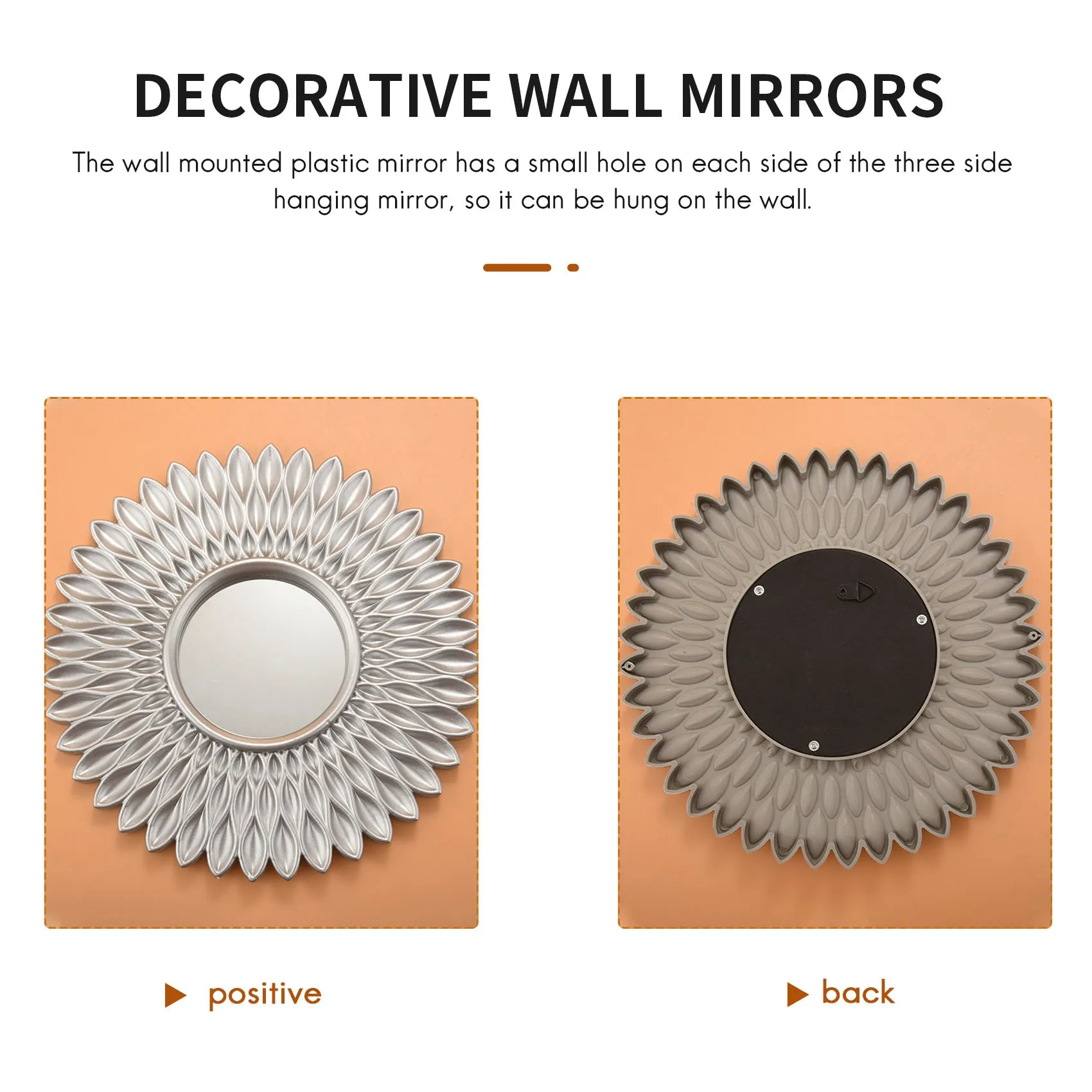 

B52C Silver Mirrors for Wall Pack of 3 - Wall Mirrors for Room Decor & Home Decor Mirrors for Wall Decor Decorative Mirrors