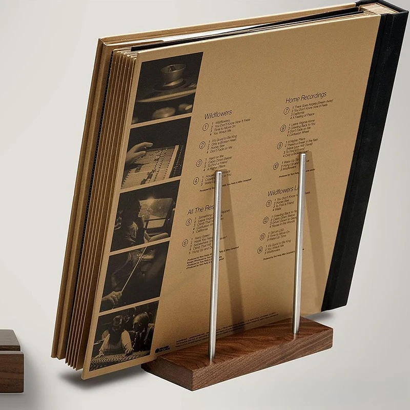

Vinyl Record Holder Solid Wood Tabletop Display Now Playing Vinyl Record Stand for Albums CDS Ipads
