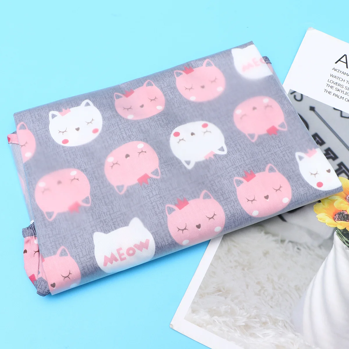 

Water-Proof Children Apron Long Sleeve Cat Pattern Red 100 Size 43cm Length 1-2 Years Old Kids Feeding Apron Easy Clean