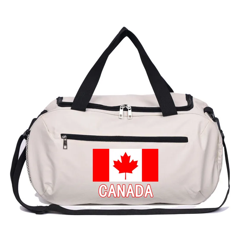

Travel Bag Male Female Large-Capacity Hand Dry-Wet Separation Sports Fitness Bag Canada Flag Printed Yoga Basketball Bags
