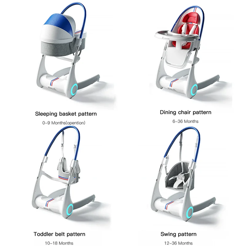 Purorigin, nuevo diseño, silla de alimentación de bebé plegable 4 en 1 multifuncional de lujo, silla alta para alimentación de bebé, silla de mimbre para niños