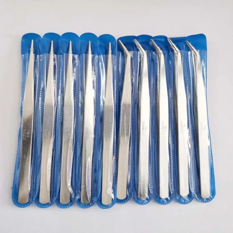 Alicata industrial antiestática, aço inoxidável, cotovelo, cabeça reta, reparo eletrônico, máquina de costura, tomada da linha, 5 pcs