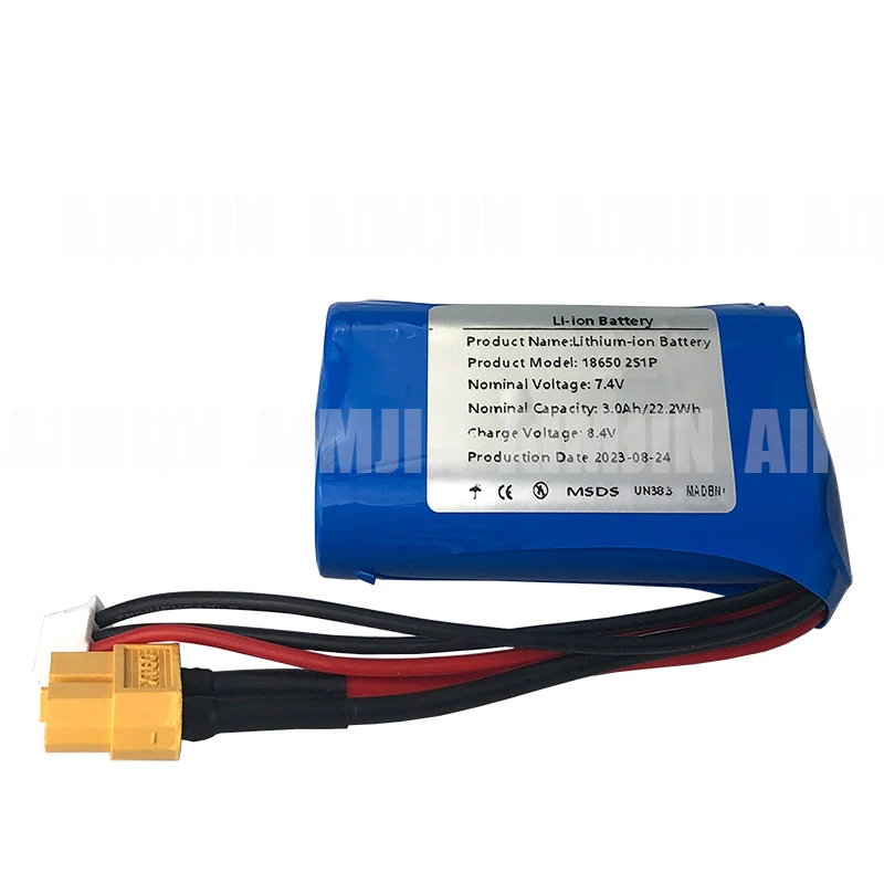 AIMJIN UAV Lithium-ion Battery 7.4 V / 8.4V3.0Ah 2S1P Use Single Cell NCR18650GA Combination Suitable for Different Drones