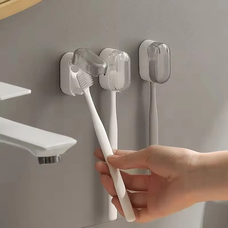 Soporte para cepillos de dientes sin polvo, innovador, esencial para el hogar, soporte para cepillos de dientes a prueba de polvo, diseño elegante, montado en la pared