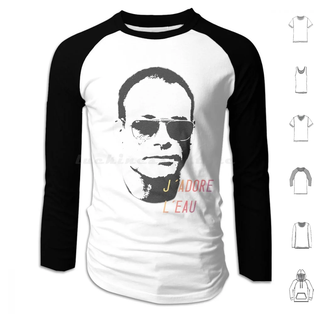 Sudadera con capucha de algodón de manga larga Jean Claude Van Damme - L'eau, películas de los años 80 y 90, meme Eau Lunette