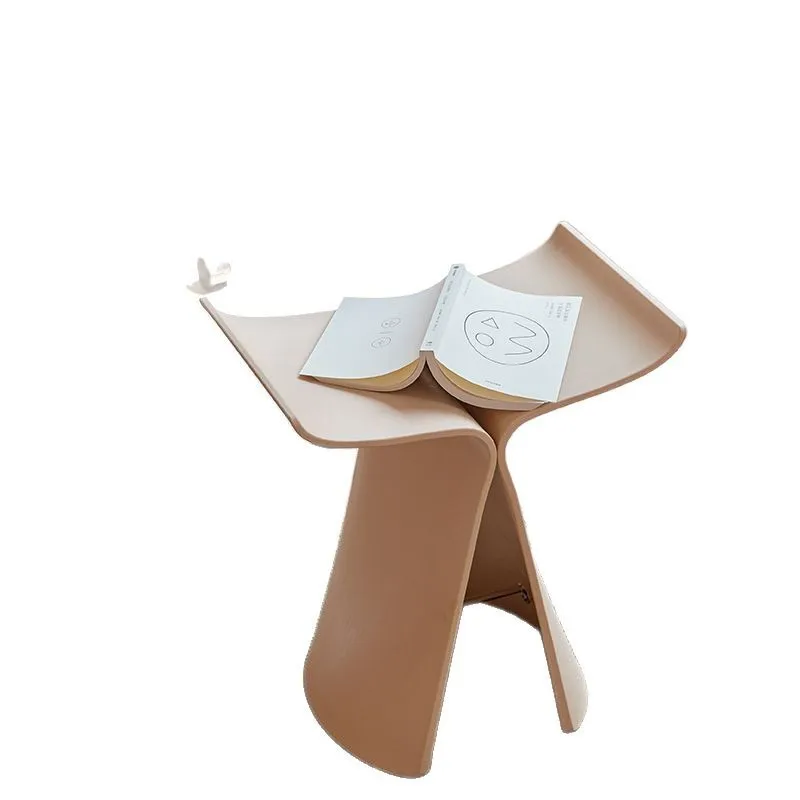 

Japanese simple Internet celebrity creative living room home dressing imitation solid wood stool low stool butterfly stool
