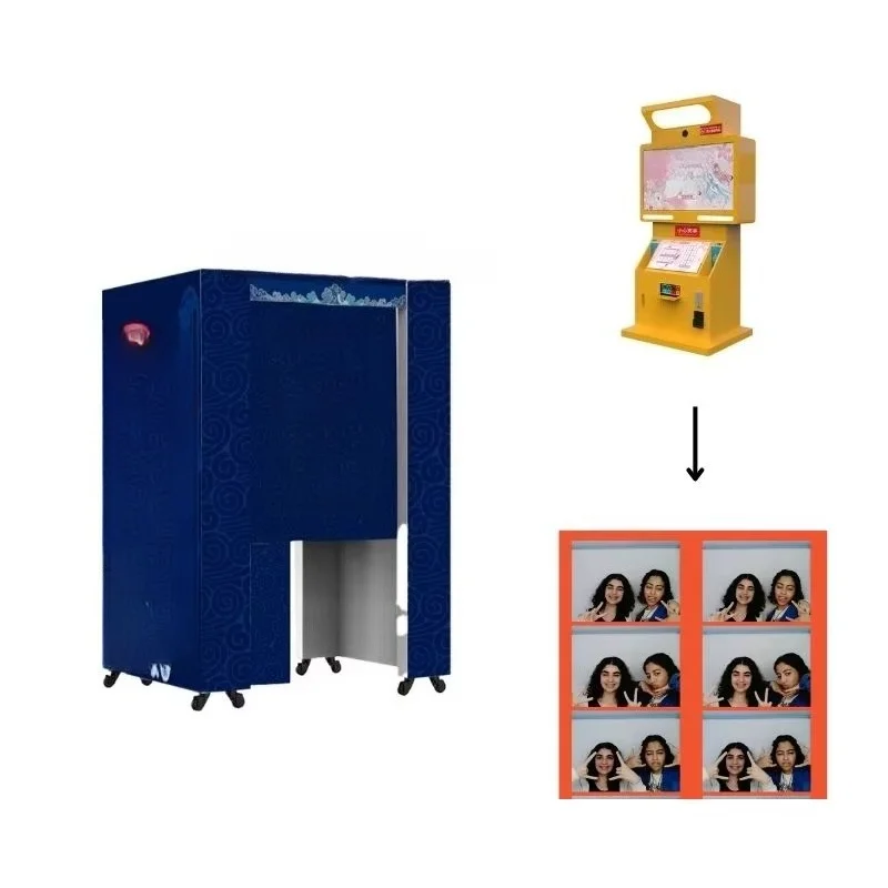 Customized Coin Operated Magic Mirror Selfie Photo Booth Machine with Photo Function for Party Events