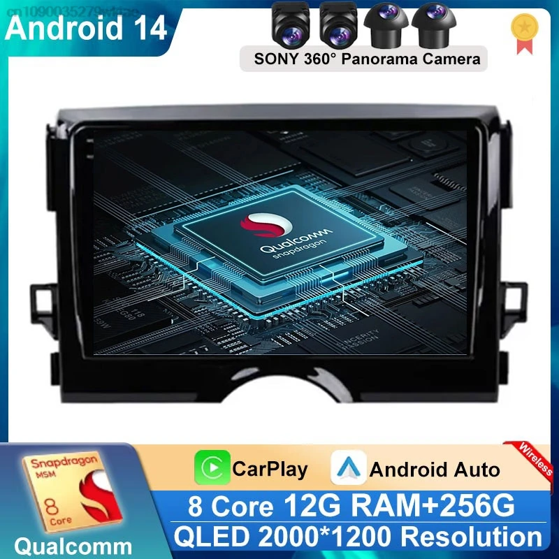 9 inch Android 14 For TOYOTA REIZ Mark X 2010 2011 2012 2013 2014 2015 Car Radio Auto Stereo MP5 Player Head Unit GPS NAVI