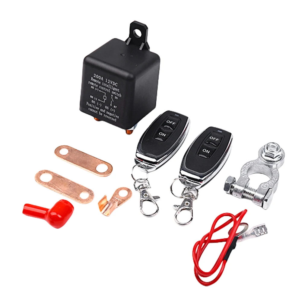 

Remote Control Disconnect DC 12V Wireless Remote Cut Off Isolator 200A Wireless Disconnect Isolator Car Battery Disconnect Relay