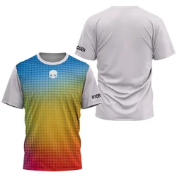 Rainbow Mesh Print Tennis Quick Drying Short Sleeve Men's Summer Padel Tennis Club Wear Men's Badminton Sportswear Men's Clothes