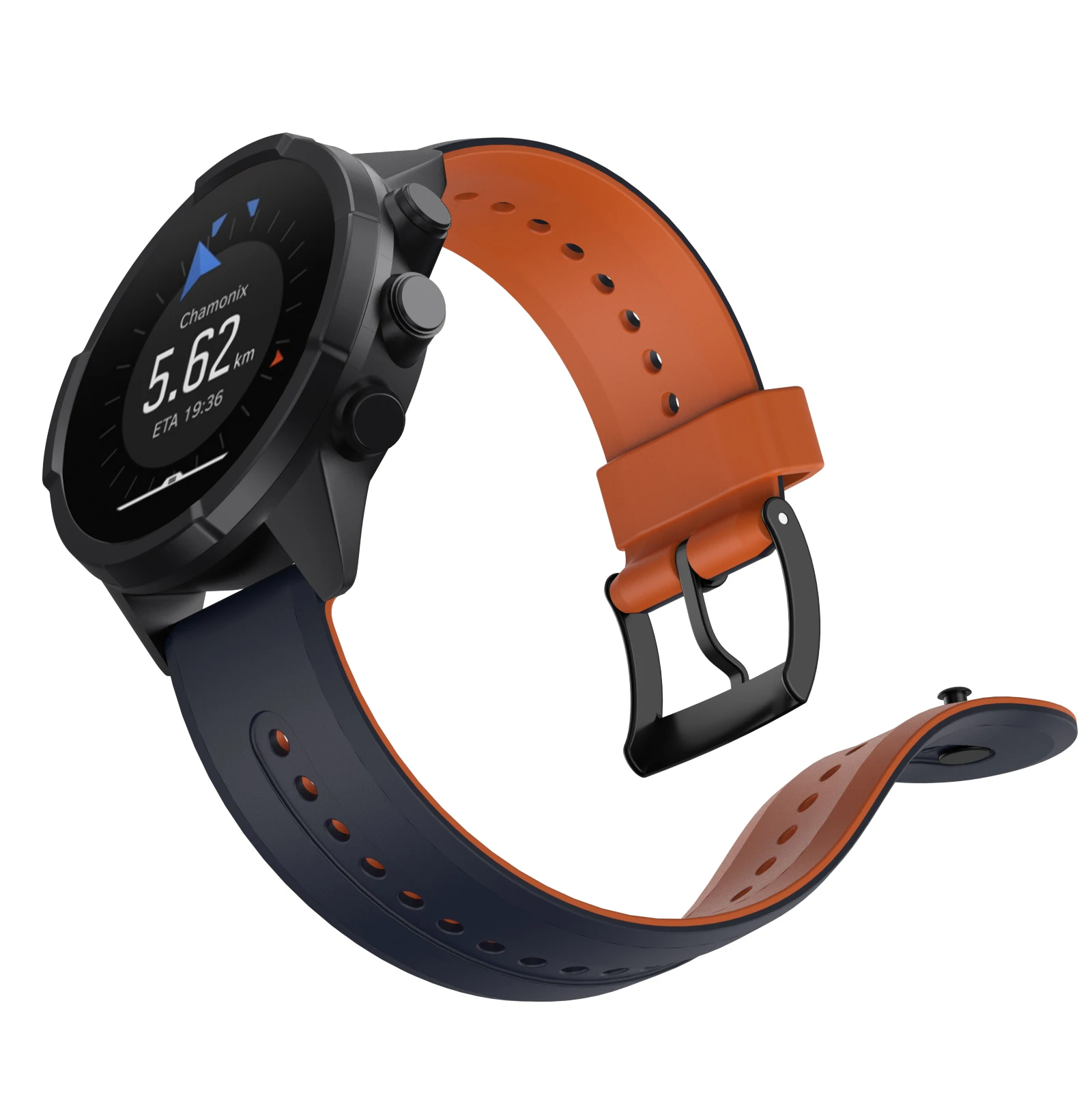 حزام ساعة 24 ملم لـ Suunto 9/9 Baro/Suunto 7، سوار بديل من السيليكون الرياضي للمعصم الرياضي Suunto Spartan HR/Baro