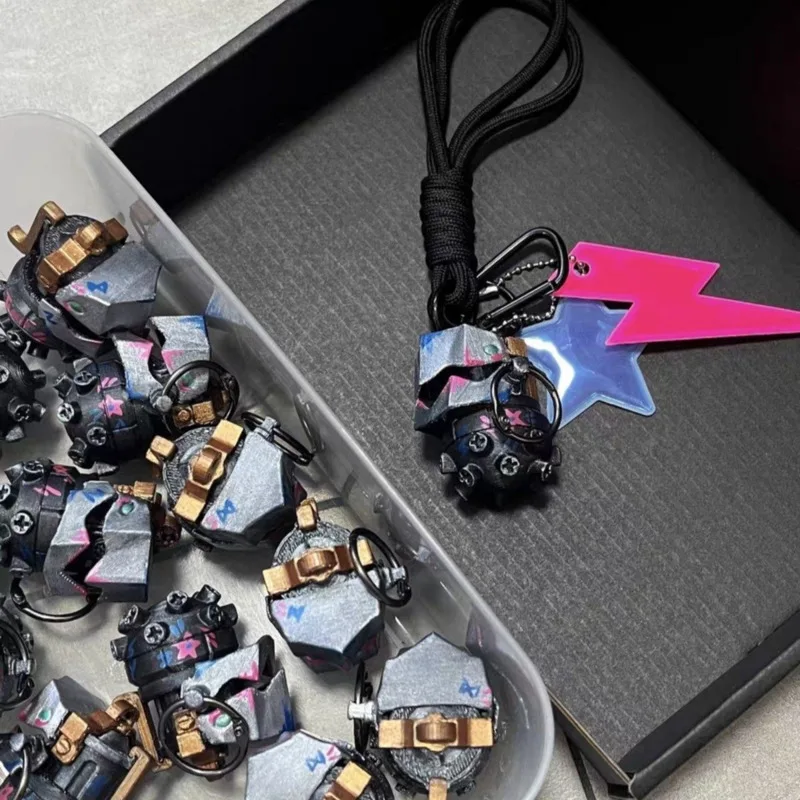 

Arcane JINX Hand Grenade Gun Monkey Bom Metal Pendant Keychain Birthday Present