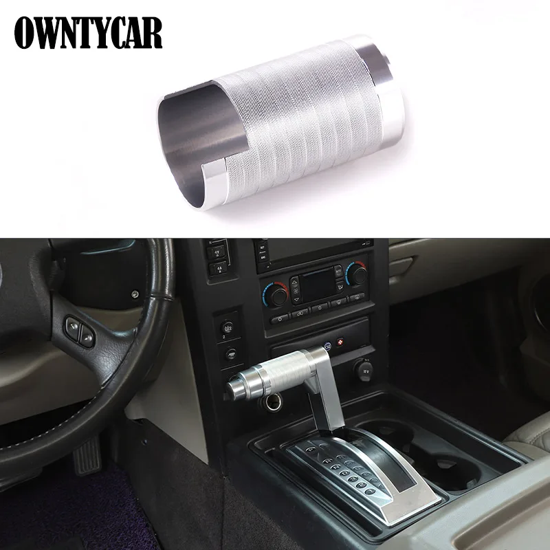 

For Hummer H2 2003-2007 Aluminum Alloy Red/Silver Car Shift Head Sleeve Ring Trim Car Interior Accessories