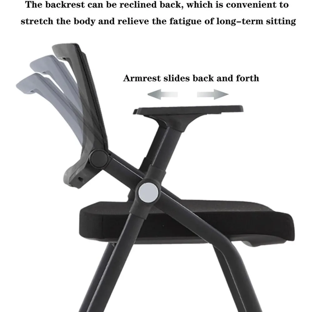 Multi-Functional Foldable Chair with Writing Board for Office and Classroom Meetings