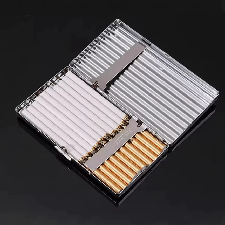 Metal Cigarette Case Slim 20 Capacity Card Slot Design Secure Storage Anti-Shaking Portable Outdoor Storage Box view 4