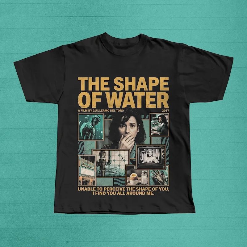 The Shape of Water Movie Graphic Tee, Guillermo Del Toro Fantasy Shirt, Romance Film T-Shirt