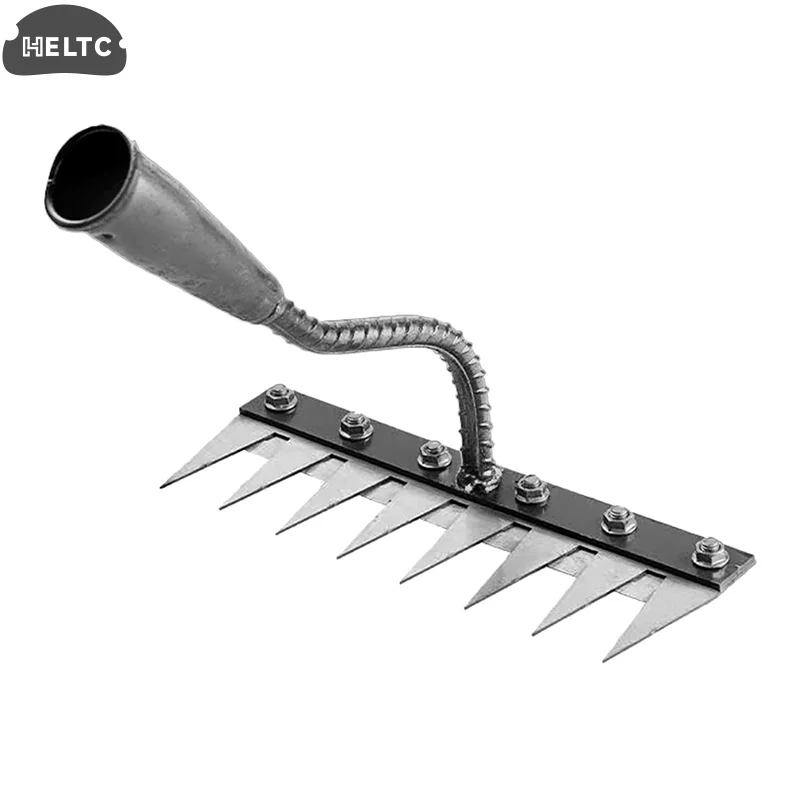 Râteau de désherbage en fer 2.0, râteau en fer pour le jardinage et les mauvaises herbes, outils d'extraction de mauvaises herbes à main robustes 1 pièces