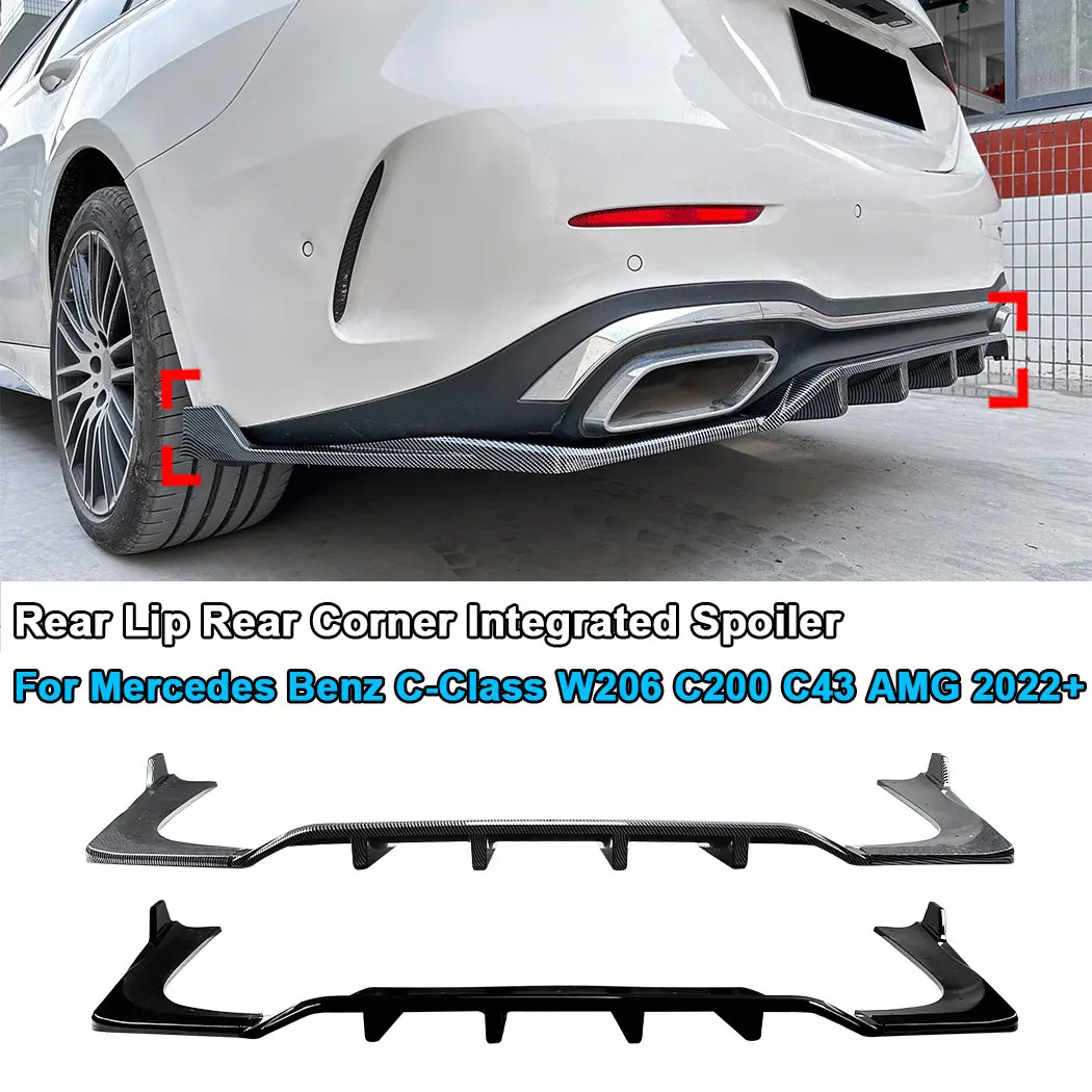 Rear Lip Rear Corner Integrated Spoiler Body Exterior Guard Decoratio Modified For Mercedes Benz C-Class W206 C200 C43 AMG 2022+