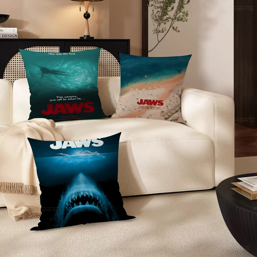 

Classic Movie Jaws Office Cushion Pillowcase Car Cushion Cover45X45CM Lumbar Pillowcase Sofa Pillowcover