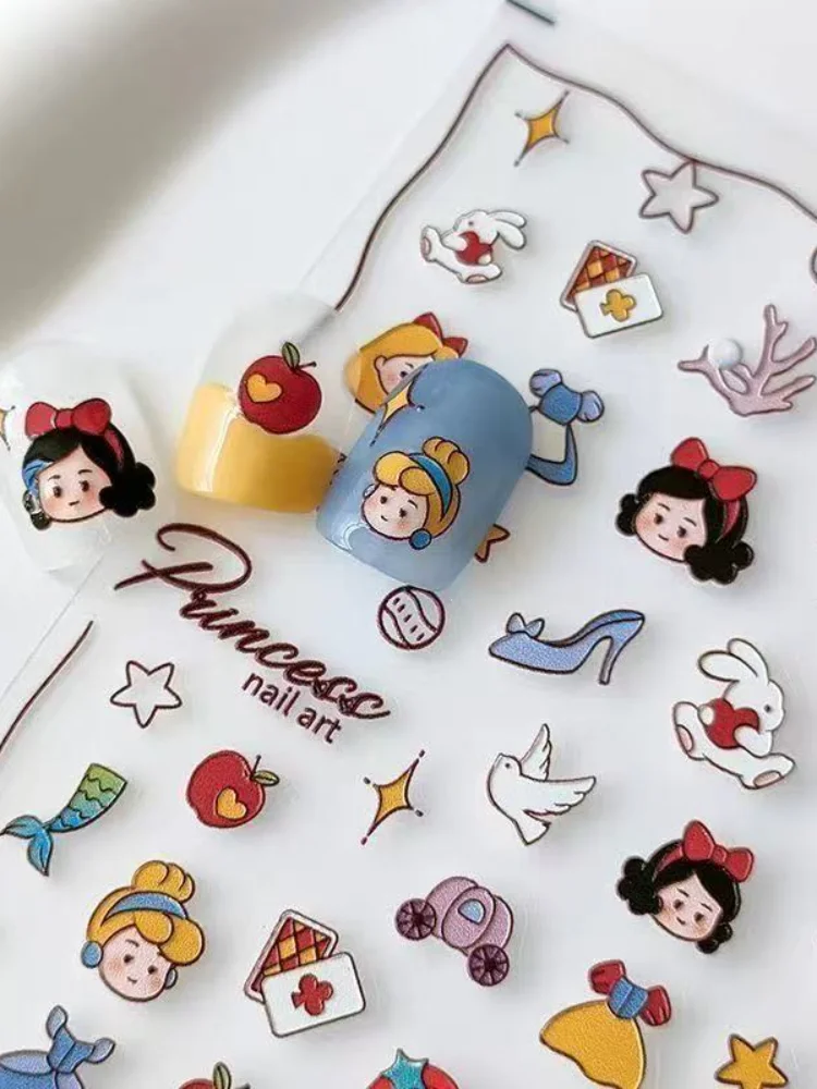 Nuova versione Q Disney Biancaneve Simpatico cartone animato Periferia Adesivo per manicure 3D Studente Diario Divertimento Adesivo decorativo impermeabile fai da te