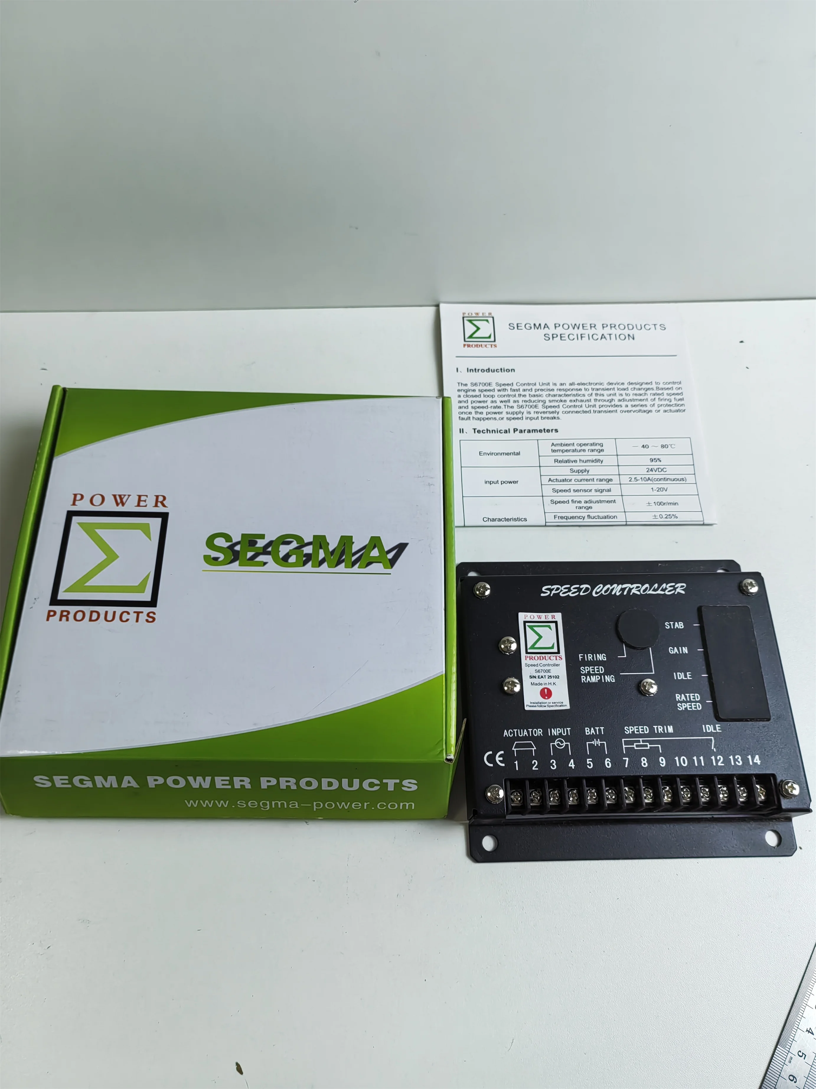 Placa de Control de velocidad del generador, unidad de Control de velocidad S6700E