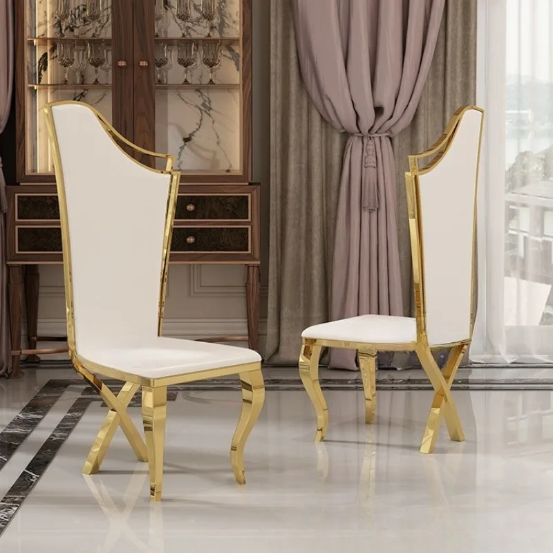 

Light luxury stainless steel hotel dining chair post-modern simple high-end box banquet hall wedding restaurant