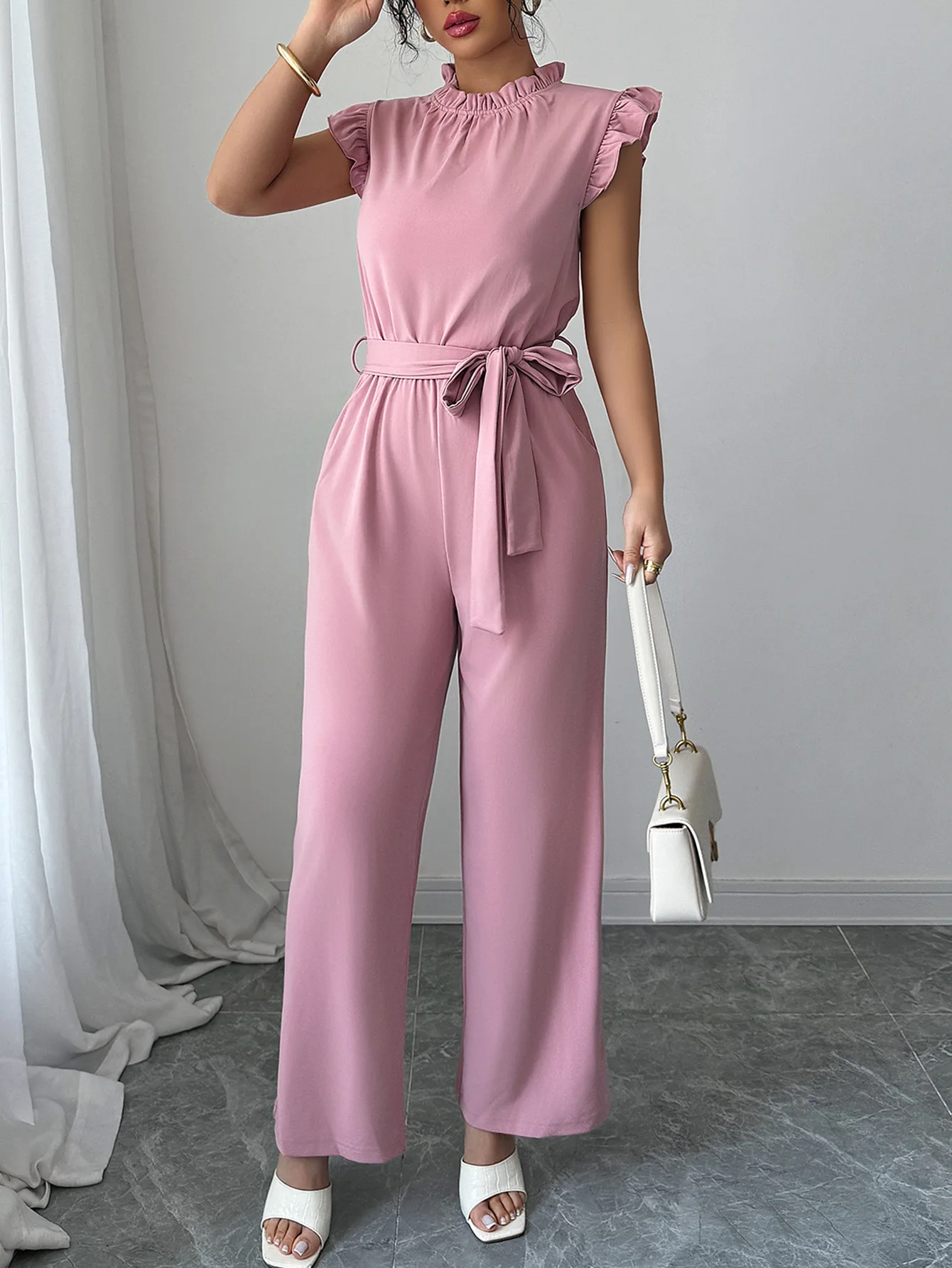 

2025 Autumn/Winter Elegant Short-Sleeve T-Shirt Casual Trousers Jumpsuit Women's Clothing