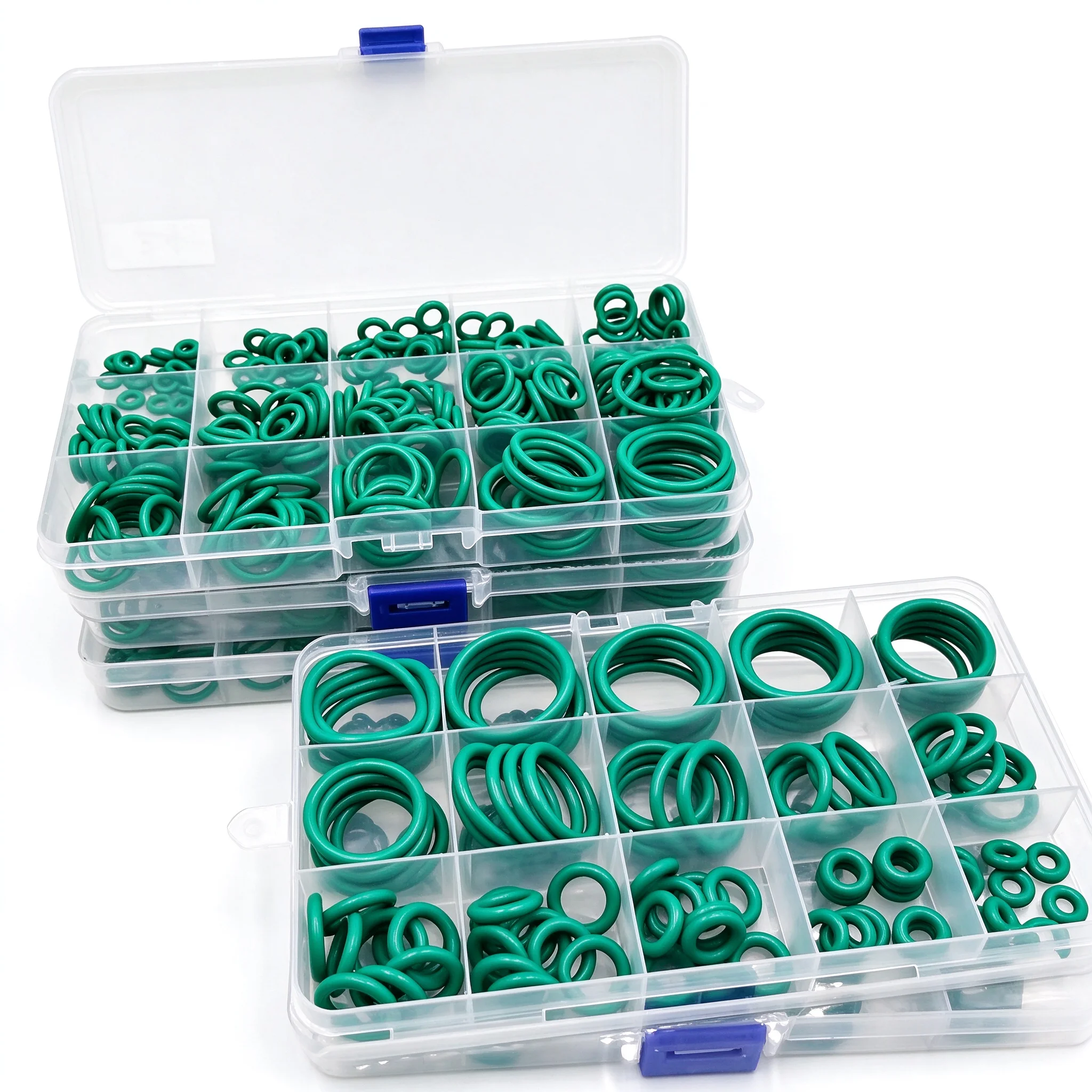 FKM O-ring Green Fluororubber Rubber Sealing Gasket O Ring CS1.5/2.0/2.4/3.1mm Oil Resistant Acid Alkali Resistant O-Ring Kit