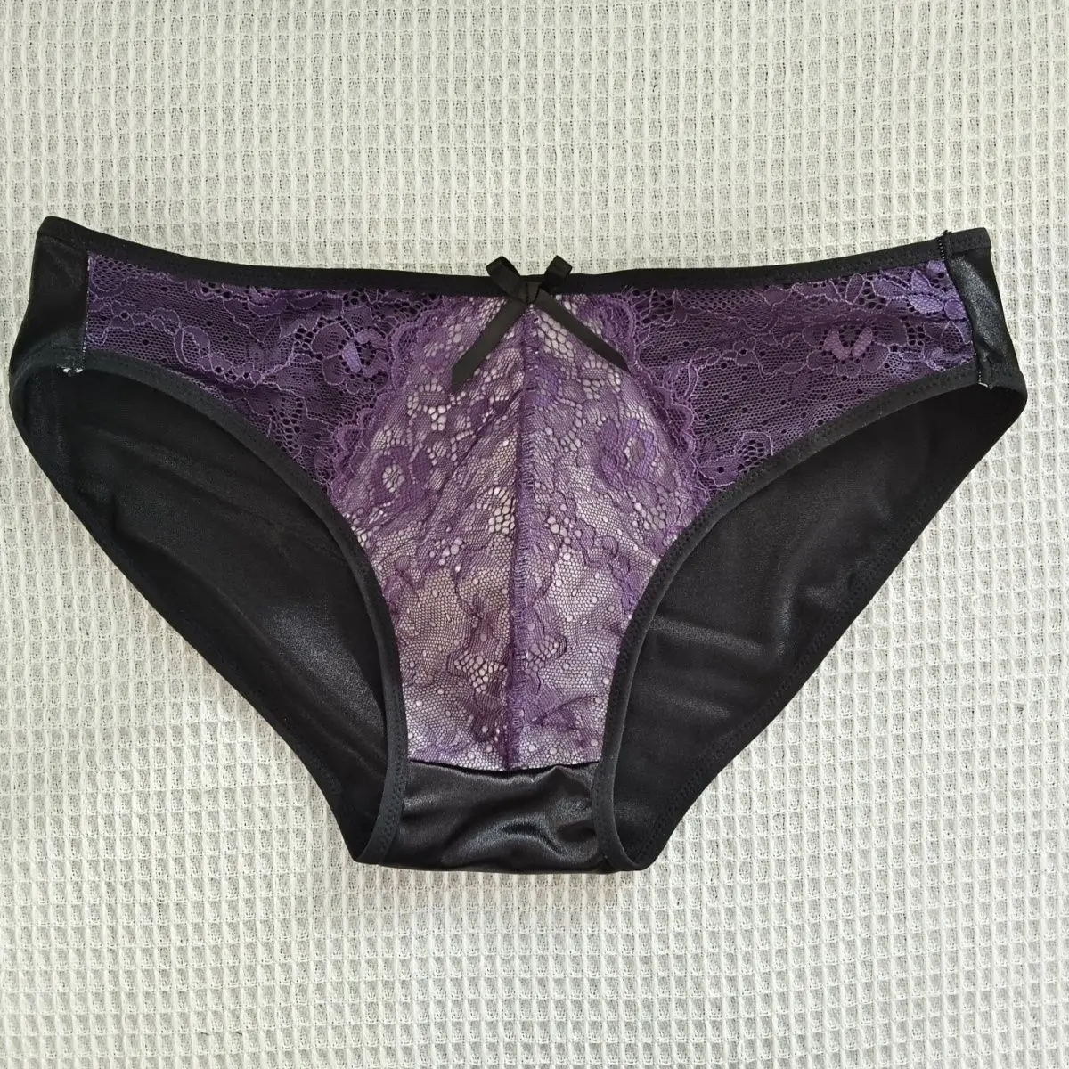 Man's Santin Purple Lace Cotton Crotch Panty Briefs Harajuku