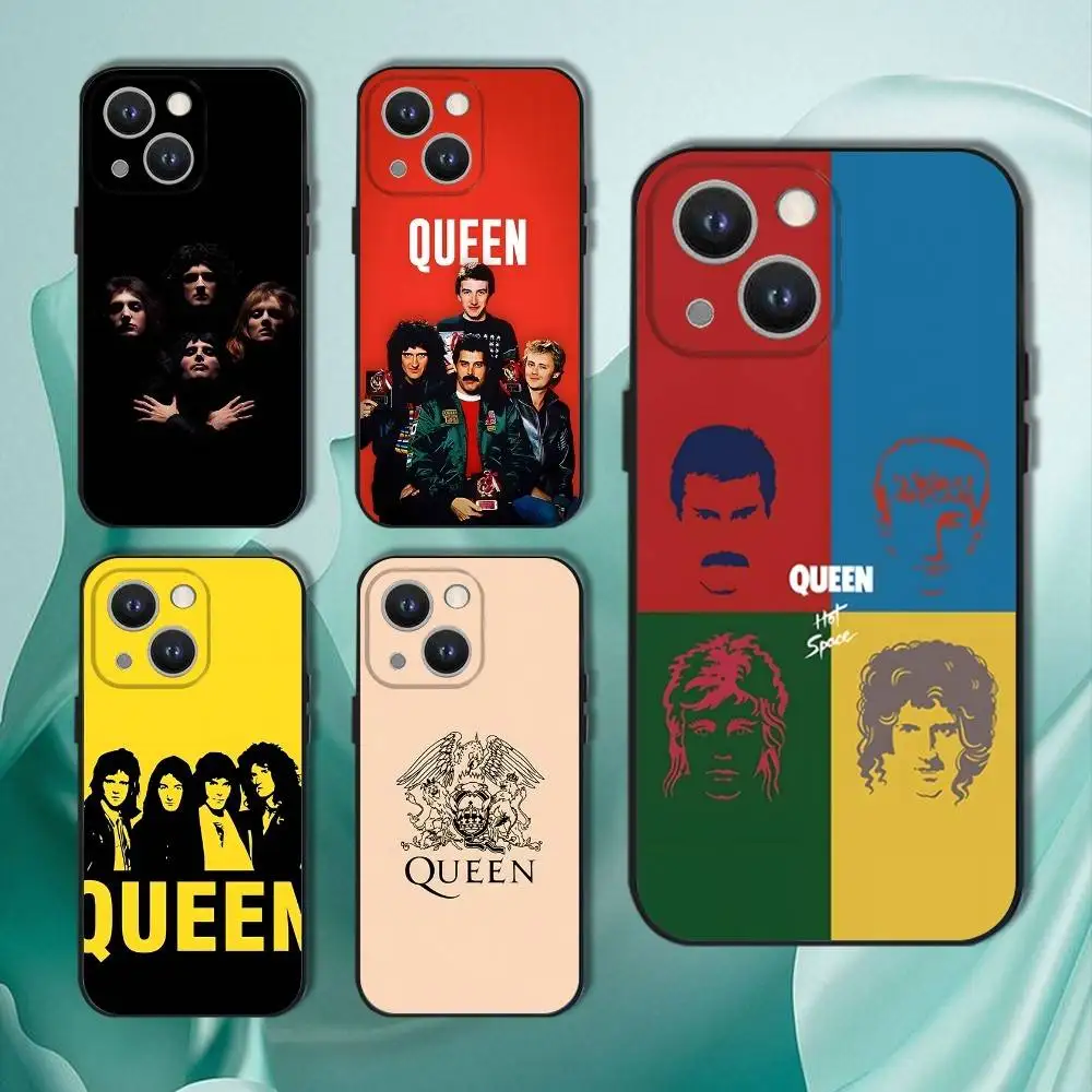 

ROCK BAND Q-Queen Phone Case For iPhone 16,15,14,13,12,11,Pro,XS,Max,XR,Plus,E,SE4,Mini Black Soft Cover