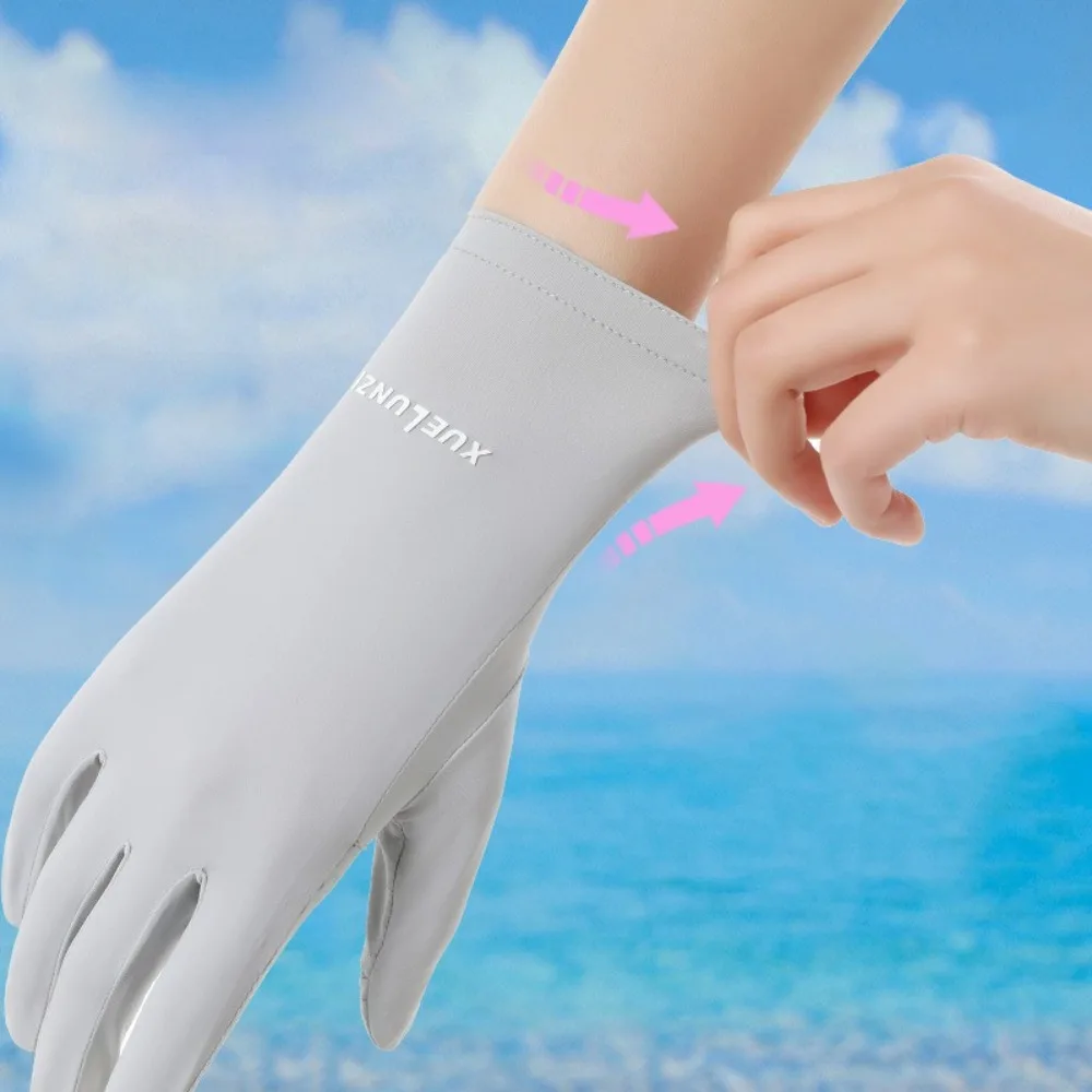 Новые перчатки из ледяного шелка с сенсорным экраном, анти-УФ-откидные перчатки для вождения с откидными пальцами, нескользящие высокоэластичные варежки для вождения для женщин и мужчин