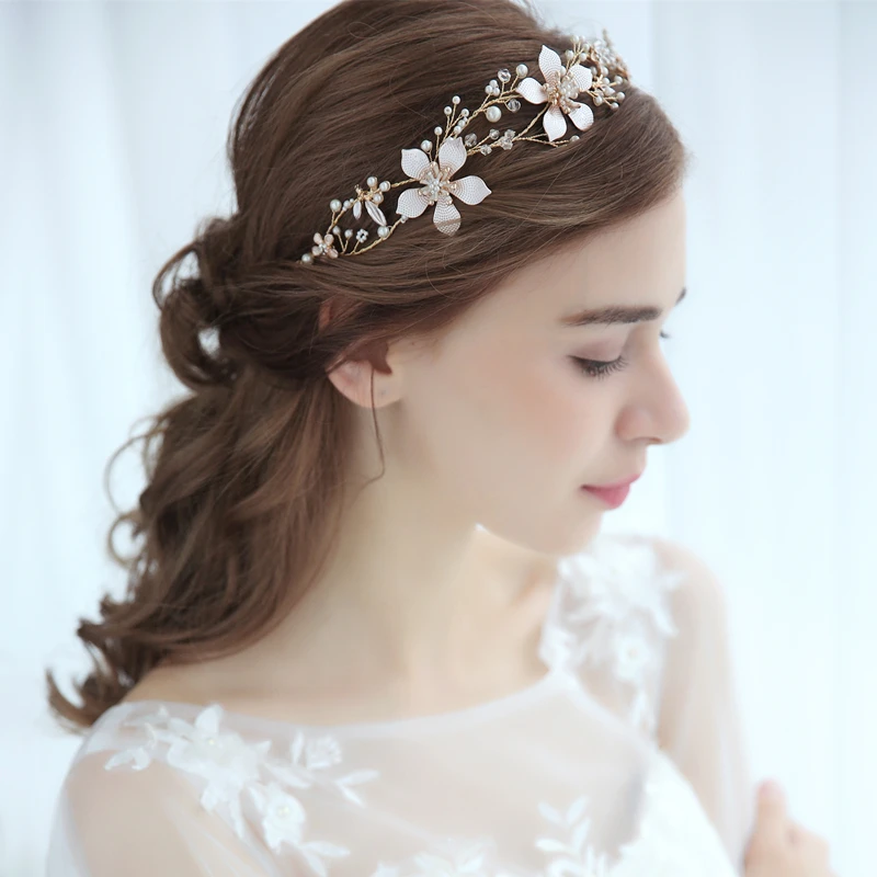 2023 New Vintage Gold Wedding Dinner Headpiece Bride Crown Wedding Headwear