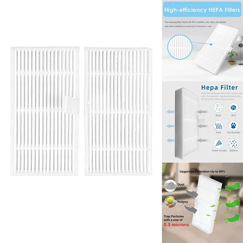 

N89R 16PCS Washable Hepa Filter Replacement Parts For Midea VCR04W Robot Vacuum Cleaner Accessories Filters