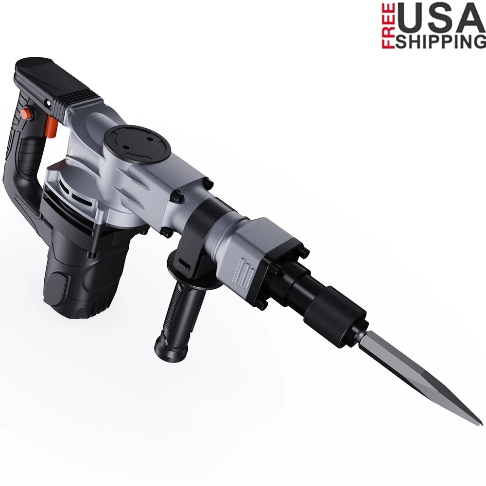 

1400W Electric Jack Hammer Chisel Tool with 2900 BPM Impact Includes Drill Bits Container Demolition and Chipping Tasks