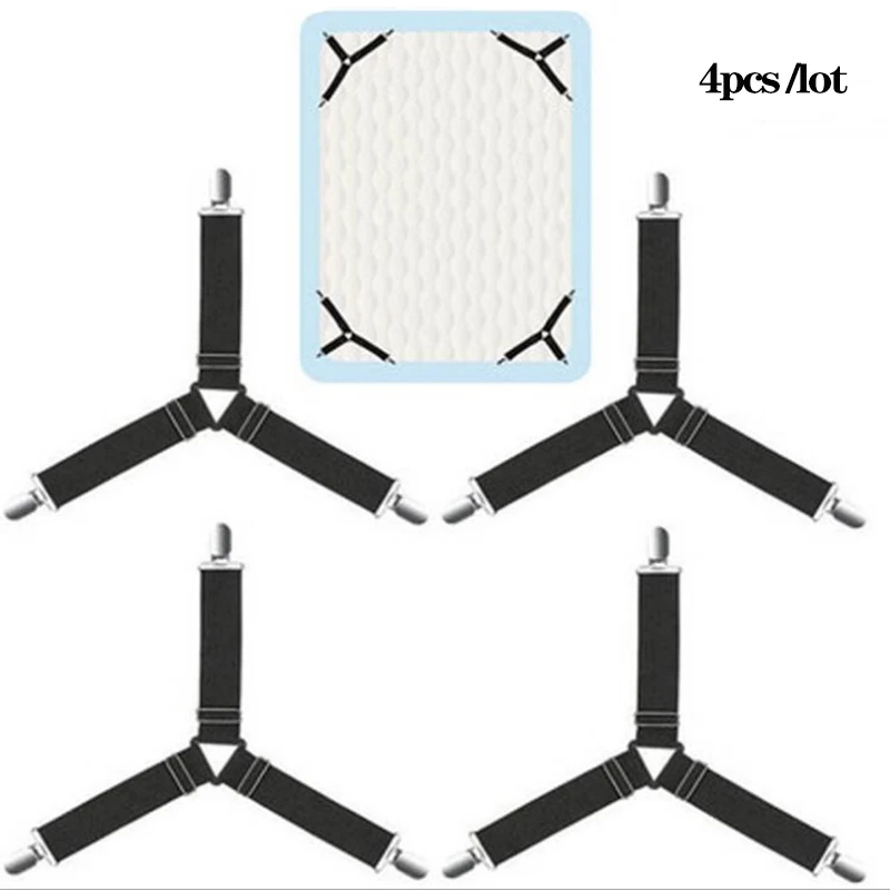 Dreieckige Bettlakenhalter, Spannbettlaken-Clips, verstellbare Bettlaken-Hosenträger, Matratzengreifer-Clips für Bett, Matratzenbezug – Detail 6